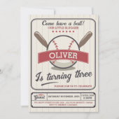 Baseball Invitation for Birthday Party Slugger 招待状 (正面)