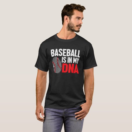 Baseball Is In My DNA Baseball Player Tシャツ (正面フル)