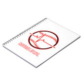 Baseball is Life Heartbeat Pulse Graphic ノートブック (左側)