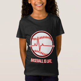 Baseball is Life Heartbeat Pulse Graphic Tシャツ