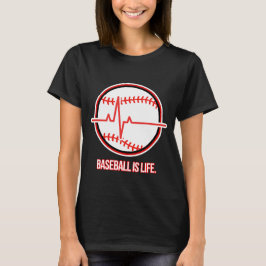 Baseball is Life Heartbeat Pulse Graphic Tシャツ