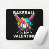 Baseball Is My Valentine Ice Cream Drip Crossed Ba マウスパッド (マウス)