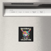 Baseball Is My Valentine Ice Cream Drip Crossed Ba マグネット (インサイチュ (食洗機))