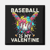Baseball Is My Valentine Ice Cream Drip Crossed Ba マグネット (正面)