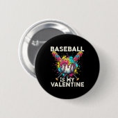 Baseball Is My Valentine Ice Cream Drip Crossed Ba 缶バッジ (正面&裏面)