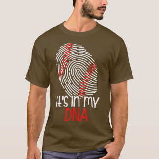 Baseball Its in my DNA Fingerprint Tシャツ