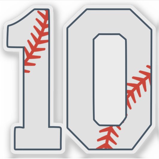 Baseball Jersey Number 10 シール (正面)
