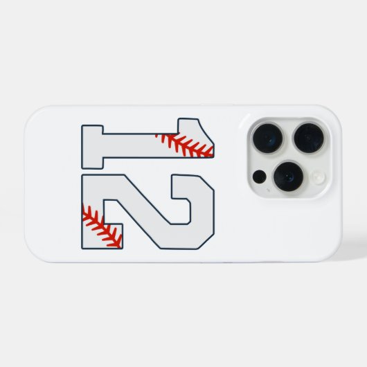 Baseball Jersey Number 12 iPhoneケース (裏面横)