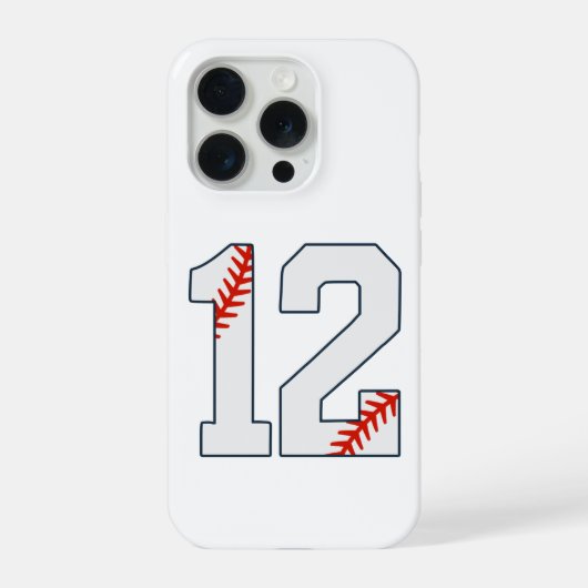 Baseball Jersey Number 12 iPhoneケース (裏面)