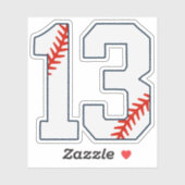 Baseball Jersey Number 13 シール (シート)