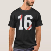 Baseball Jersey Number 16 Tシャツ (正面)