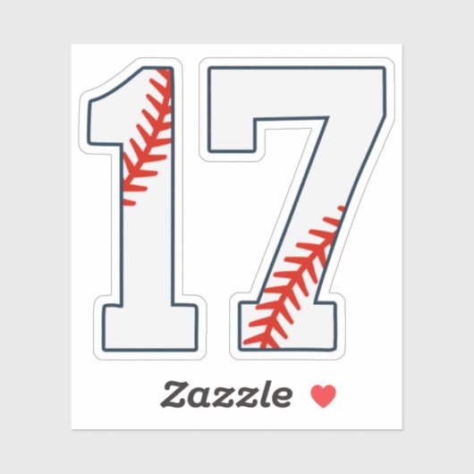 Baseball Jersey Number 17 シール (シート)