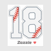 Baseball Jersey Number 18 シール (シート)