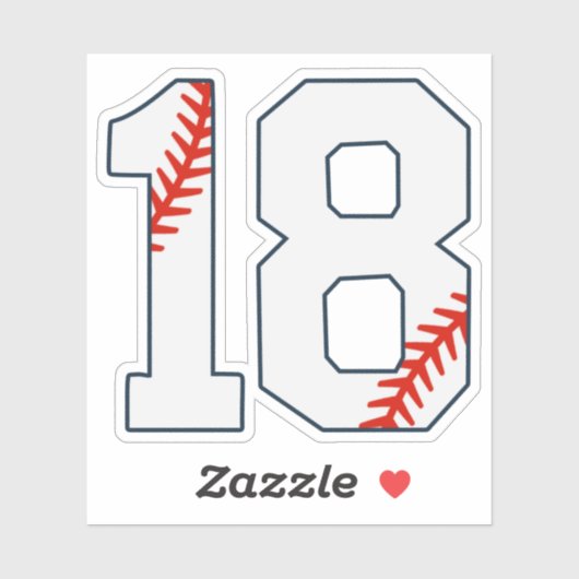 Baseball Jersey Number 18 シール (シート)