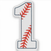Baseball Jersey Number 1 シール (正面)