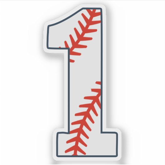 Baseball Jersey Number 1 シール (正面)