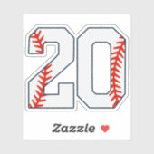 Baseball Jersey Number 20 シール (シート)