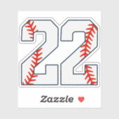 Baseball Jersey Number 22 シール (シート)