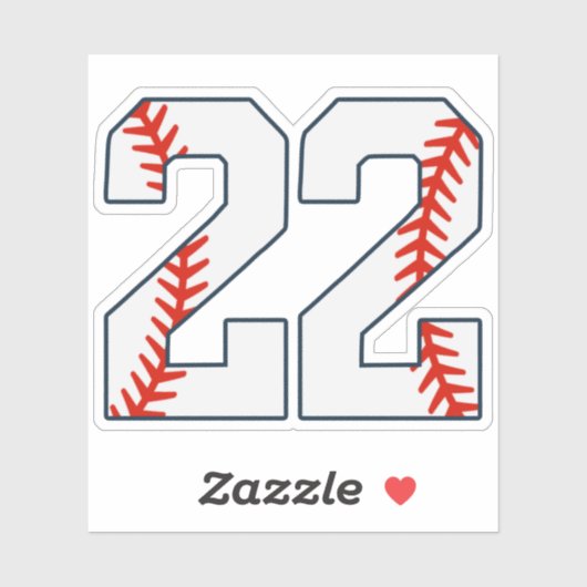 Baseball Jersey Number 22 シール (シート)