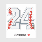 Baseball Jersey Number 24 シール (シート)