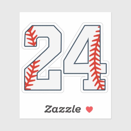 Baseball Jersey Number 24 シール (シート)