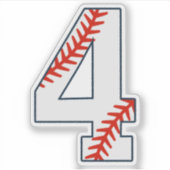 Baseball Jersey Number 4 シール (正面)