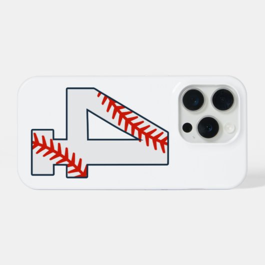 Baseball Jersey Number 4 iPhoneケース (裏面横)