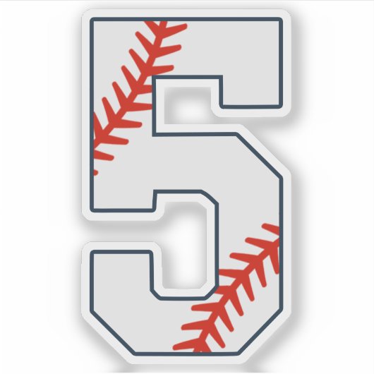 Baseball Jersey Number 5 シール (正面)