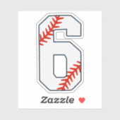 Baseball Jersey Number 6 シール (シート)