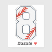 Baseball Jersey Number 8 シール (シート)