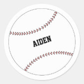 Baseball Kid Personalized Round Sticker ラウンドシール (正面)