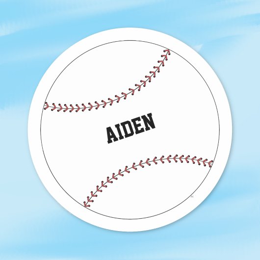 Baseball Kid Personalized Round Sticker ラウンドシール