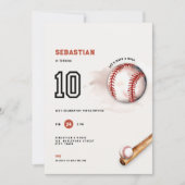 Baseball Kids Party 10th Birthday Invitation 招待状 (正面)