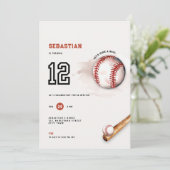 Baseball Kids Party 12th Birthday Invitation 招待状 (スタンド正面)