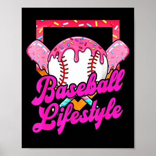 Baseball Life Lifestyle Home Plate Ice Cream Drip  ポスター (正面)