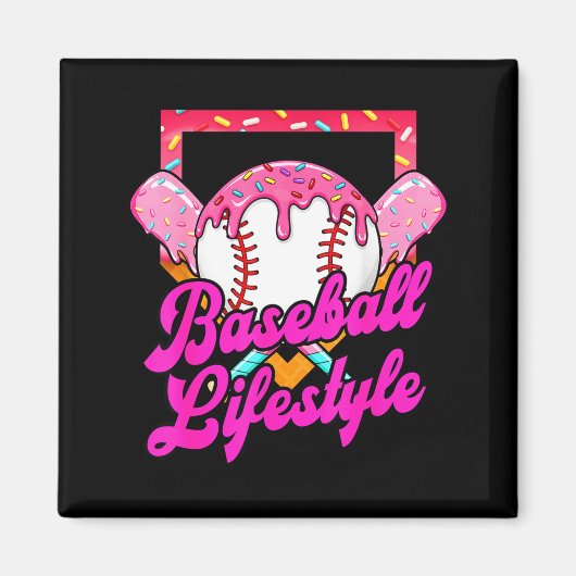 Baseball Life Lifestyle Home Plate Ice Cream Drip  マグネット (正面)