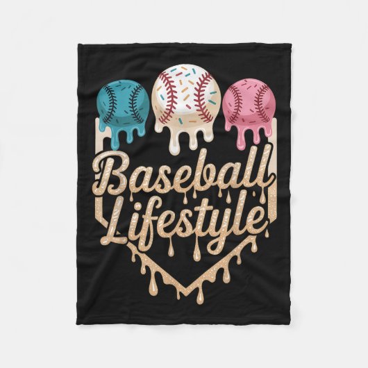 Baseball Lifestyle 101 Apparel Youth Baseball Drip フリースブランケット (正面)