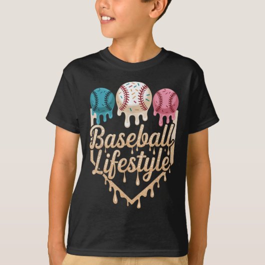 Baseball Lifestyle 101 Apparel Youth Baseball Drip Tシャツ (正面)