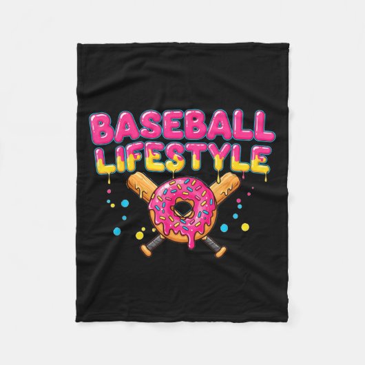 Baseball Lifestyle 101 Apparel Youth Drip Baseball フリースブランケット (正面)