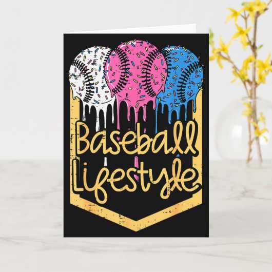 Baseball Lifestyle Ball Sprinkles Drip Boys Kids M カード (黄色い花)