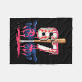 Baseball Lifestyle Shirt Youth Baseball Glove Drip フリースブランケット (正面(横))