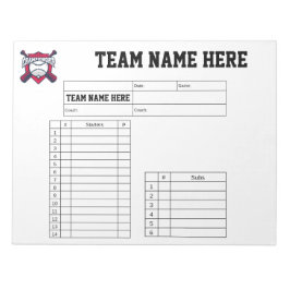 Baseball Lineup Cards ノートパッド