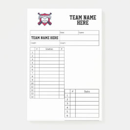 Baseball Lineup Cards ポストイット