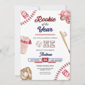 Baseball Little Slugger 1st Birthday Boy Party 招待状 (正面)