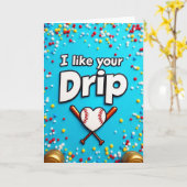Baseball Love Drip Card カード (黄色い花)
