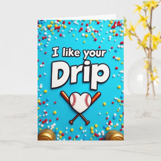Baseball Love Drip Card カード (黄色い花)