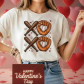 Baseball Love Heart Glove XOXO Tshirt Tシャツ