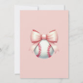 Baseball Luxury Birthday Girly Sports Theme 招待状 (裏面)