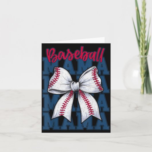 Baseball Mama Coquette Bow Game Day Baseball Mom M カード (正面)
