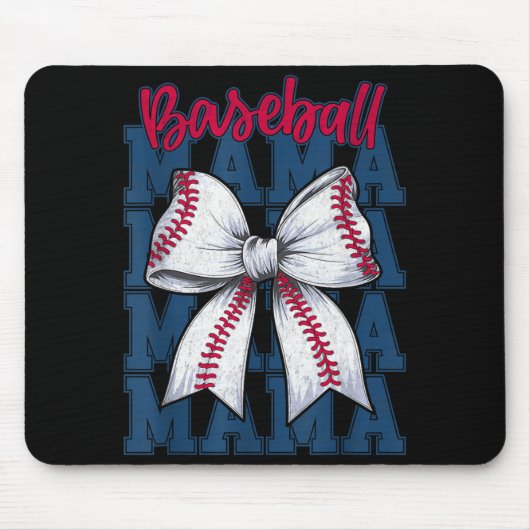Baseball Mama Coquette Bow Game Day Baseball Mom M マウスパッド (正面)